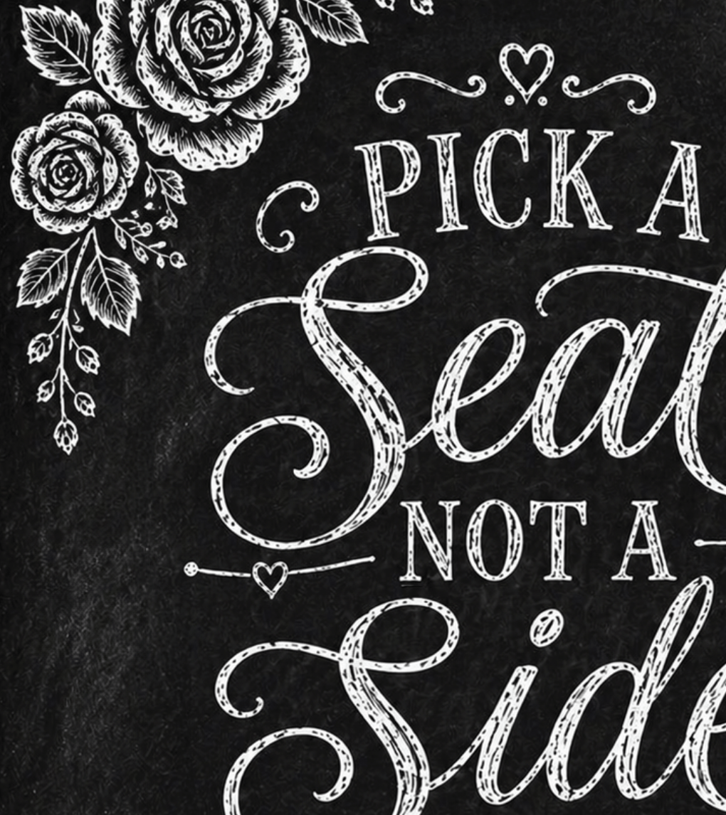 Chalkboard Pick A Seat Wedding board