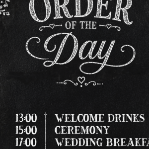 Order Of The Day Chalkboard Wedding Board