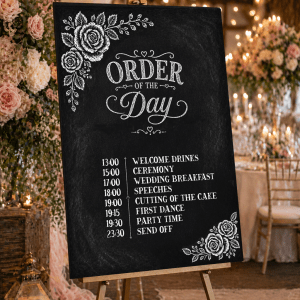 Order Of The Day Chalkboard Wedding Sign
