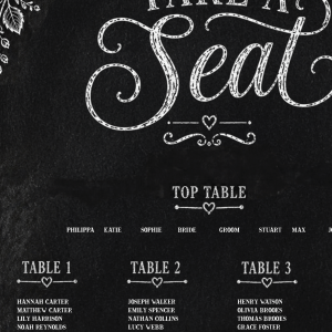 Vintage Chalkboard Table Plan sign