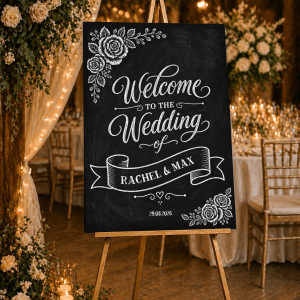 chalkboard wedding sign