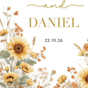 Boho Sunflower and Wildflower Wedding Welcome Board