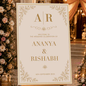 Indian Wedding Welcome Sign