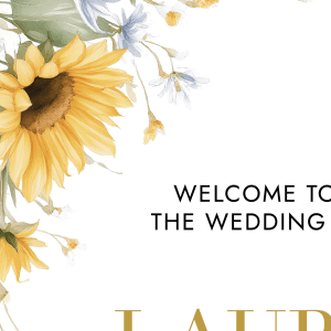 Rustic Blue and Sunflower Wedding Board