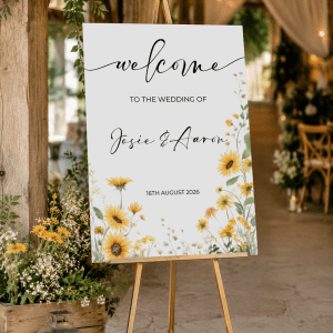 Rustic Sunflower Wedding Sign