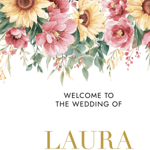 Sunflower and Pink Peony Wedding Board