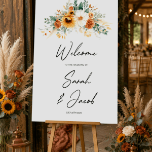 Sunflower and Terracotta Wedding Sign
