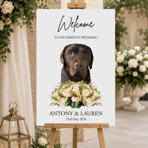 dog wedding welcome sign