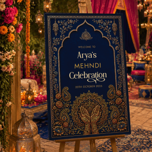 mehndi welcome board sign