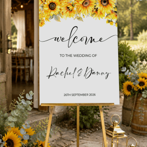 personalised sunflower wedding sign