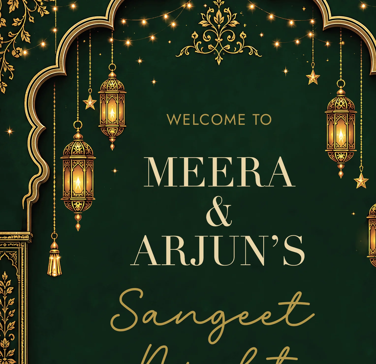 sangeet welcome board sign