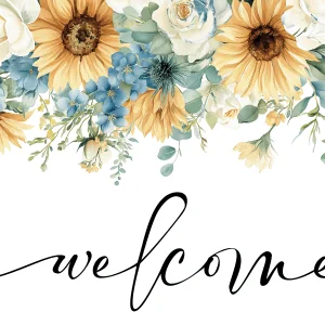 sunflower and blue wedding board