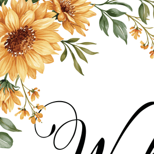 sunflower and wildflowers wedding board