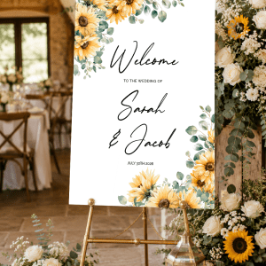 sunflower wedding sign