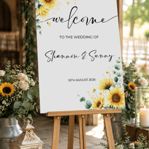 sunflower wedding welcome sign