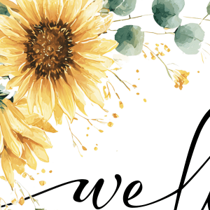 sunflower wedding welcome sign illustration