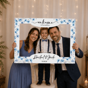 Blue Wildflowers Wedding Selfie Frame