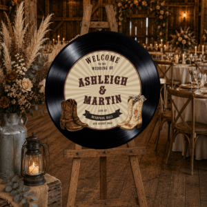 Country Music Vinyl Record Sign