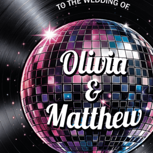 Disco Ball Wedding Vinyl Record board