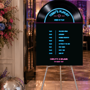 Disco Vinyl Record Order Of Events Sign