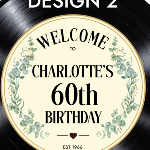 Elegant Vinyl Record 60th Birthday Party - EUCALYPTUS