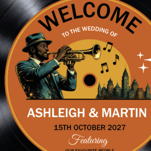 Jazz Wedding Vinyl Record board