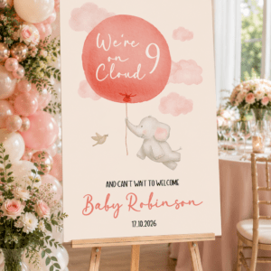 On Cloud 9 Baby Shower Welcome Sign