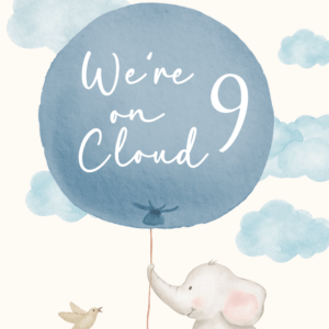 On Cloud 9 Blue Baby Shower Welcome Board