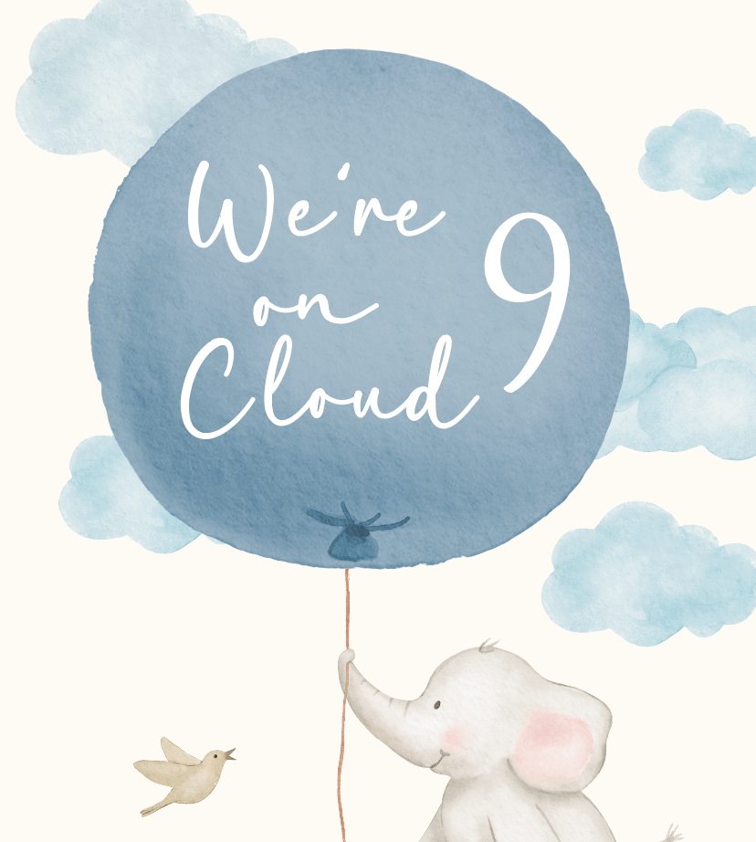 On Cloud 9 Blue Baby Shower Welcome Board