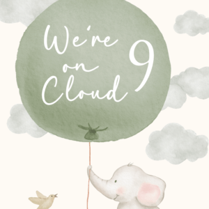 On Cloud 9 Neutral Baby Shower Welcome Board