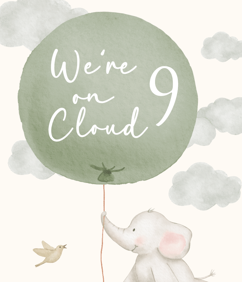 On Cloud 9 Neutral Baby Shower Welcome Board