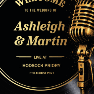 Retro Wedding Vinyl Record board