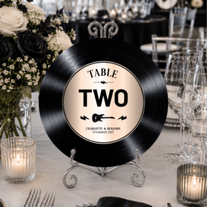 Rock Theme Vinyl Record Table Sign