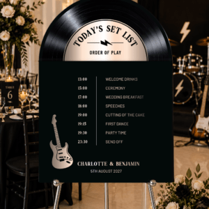 Rock Themed Vinyl Record Order Of Events Sign