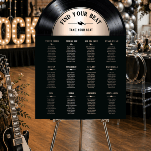 Rock Themed Vinyl Record Seating Chart