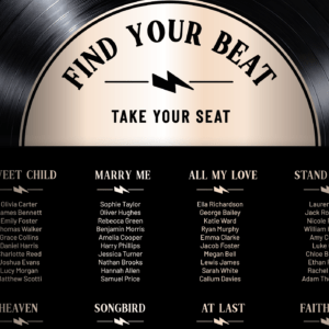Rock Themed Vinyl Record seating plan
