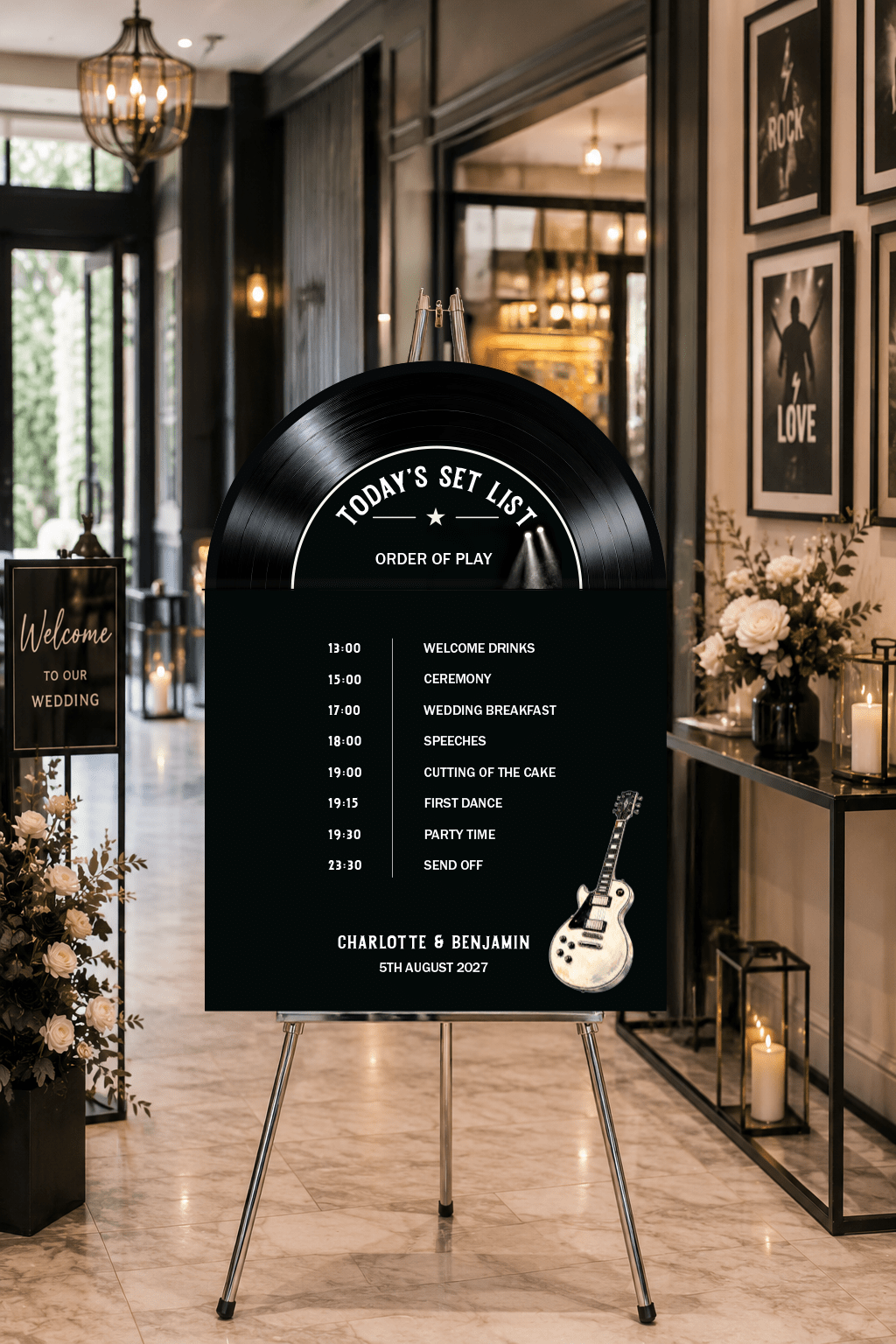 Rock Vinyl Record Order Of Events Sign