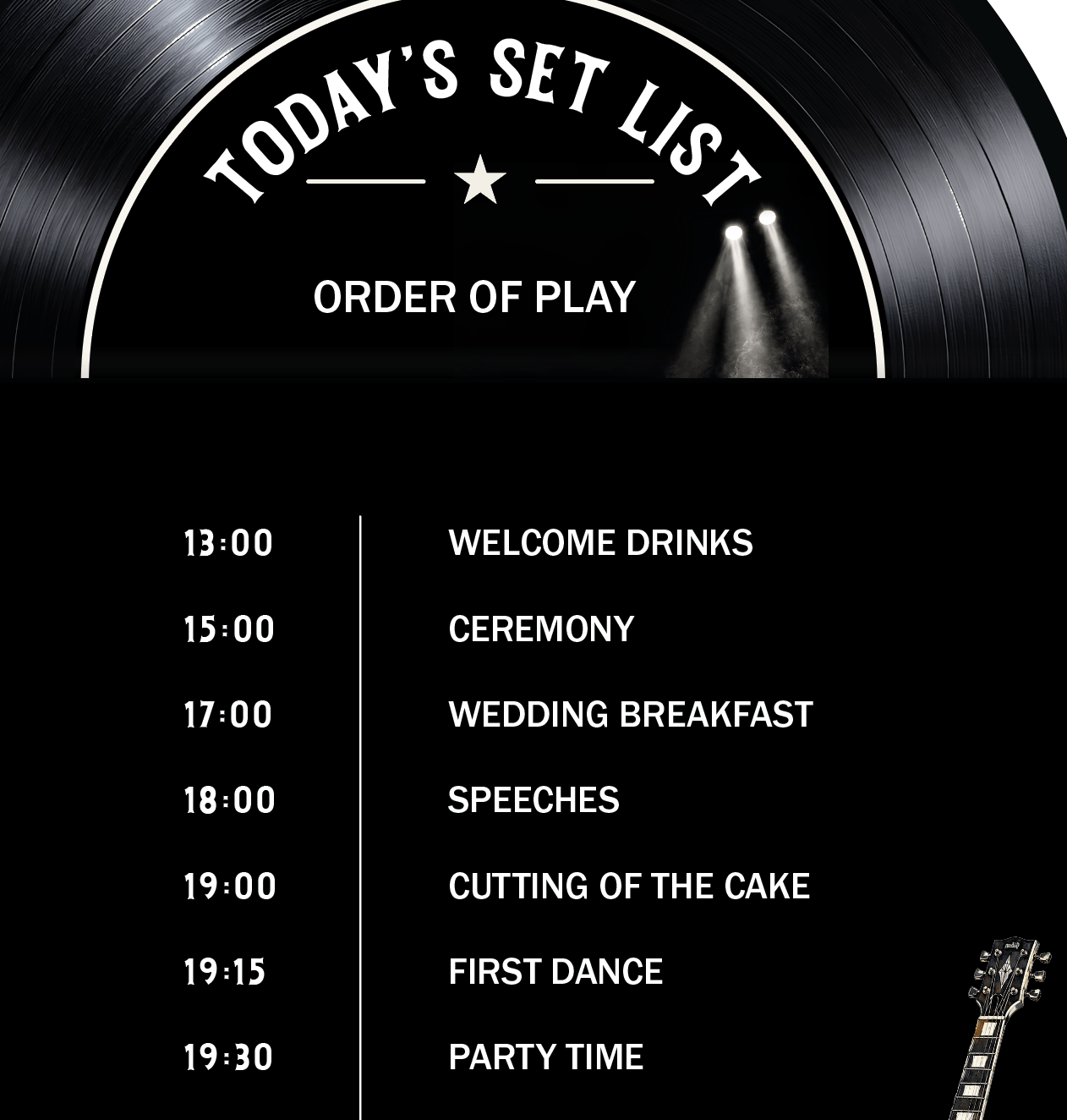 Rock Vinyl Record Order Of Events board