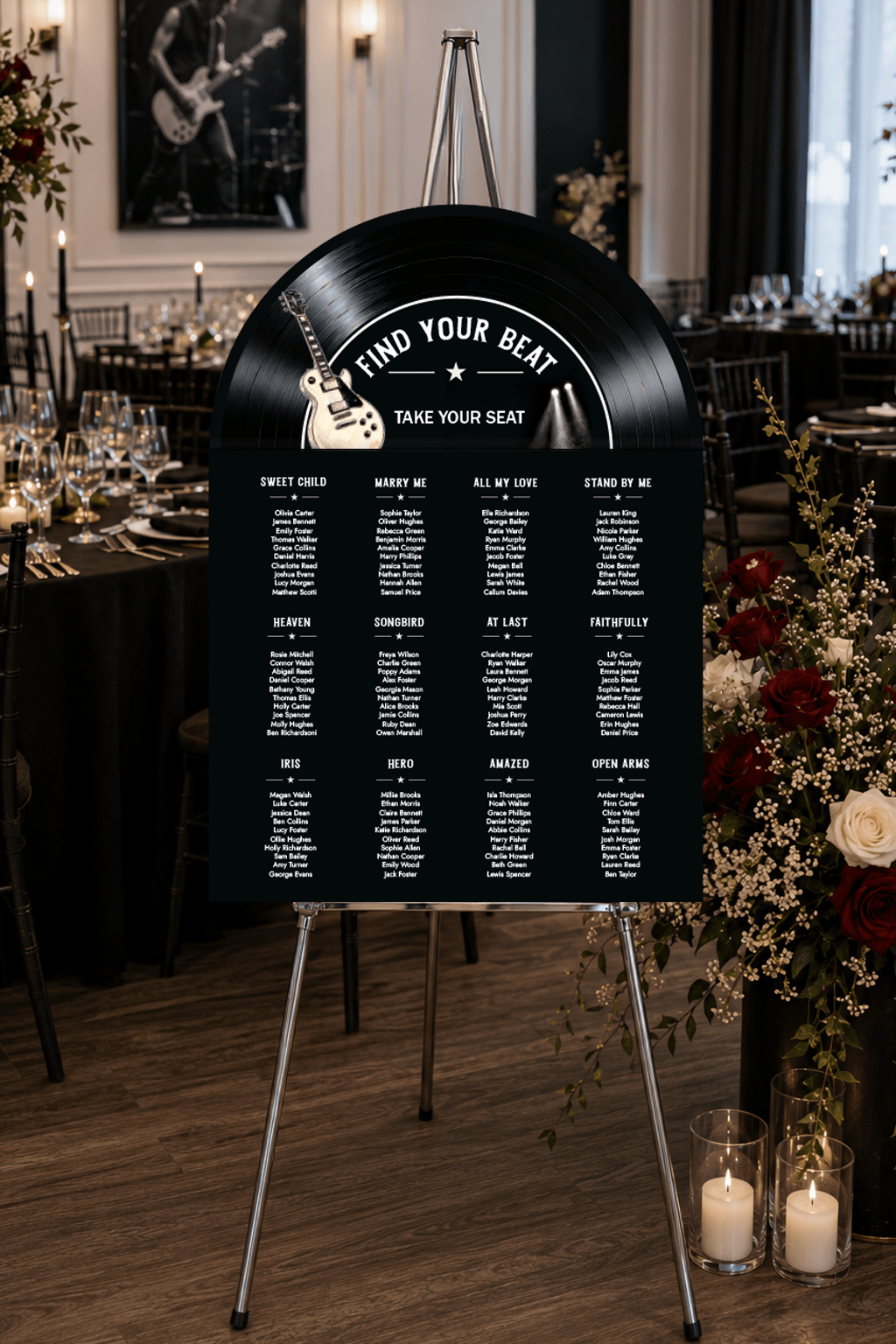 Rock Vinyl Record Seating Chart