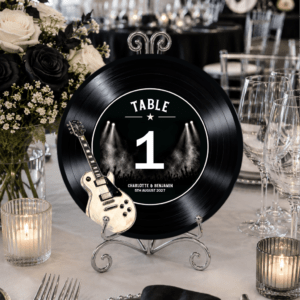 Rock Vinyl Record Table Number Sign