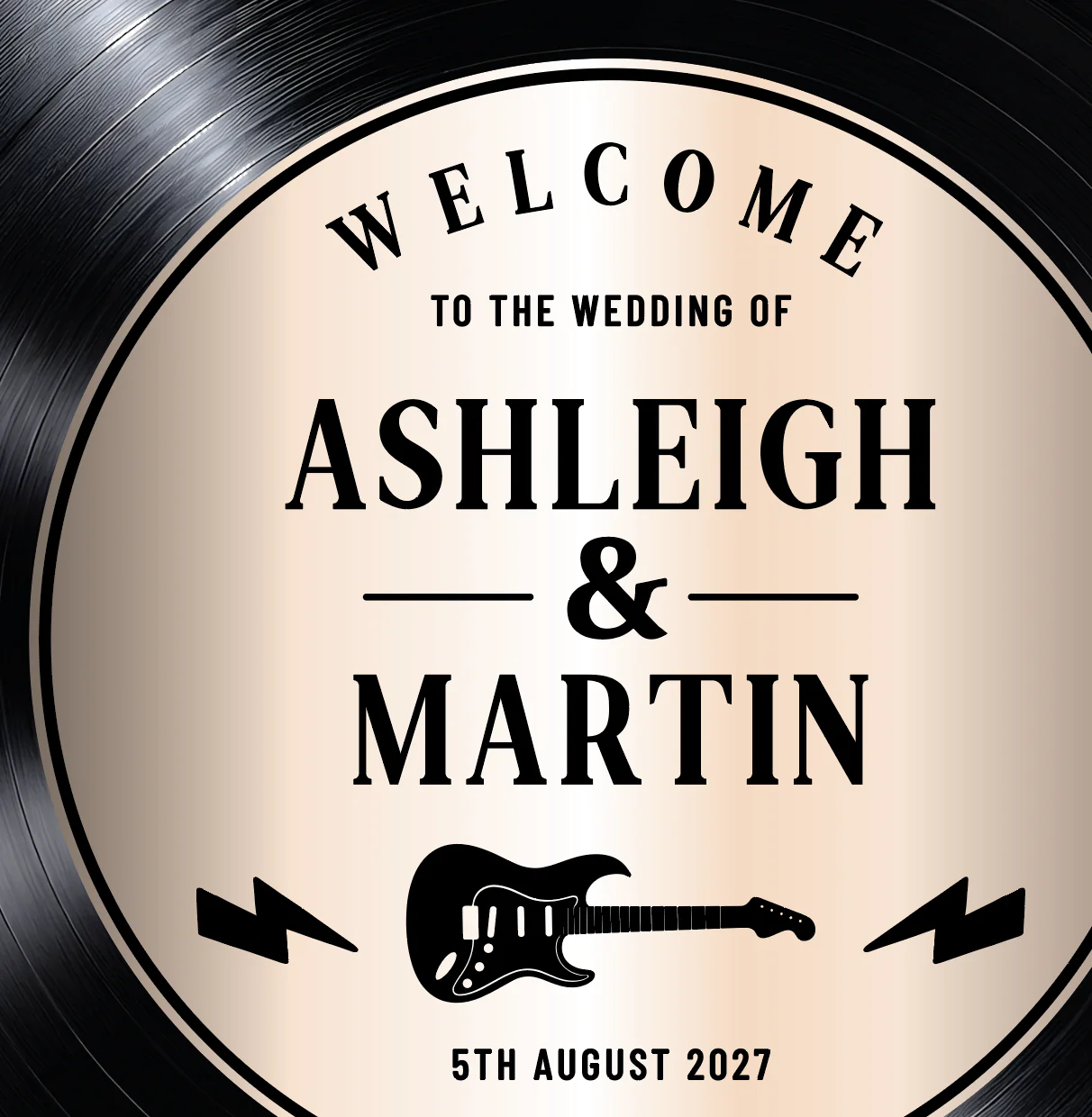 Rock Vinyl Record Wedding Board