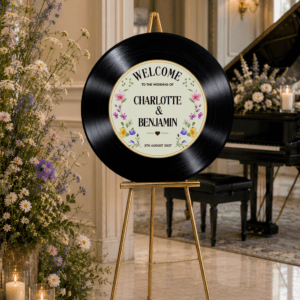 Stylish Vinyl Record Welcome Sign