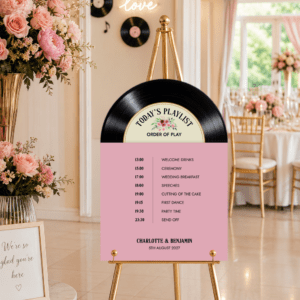 Vinyl Record Order Of Events Wedding Sign