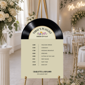 Vinyl Record Order of Events Sign
