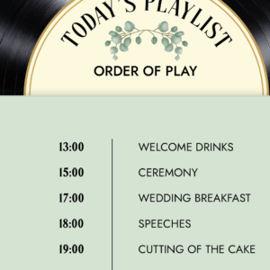 Vinyl Record Order of The Day board