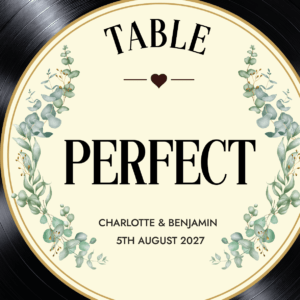 Vinyl Record Table Number Sign