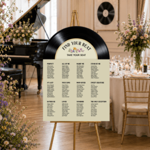 Vinyl Record Table Plan Sign