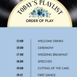 Vinyl Record Wedding Timeline Board
