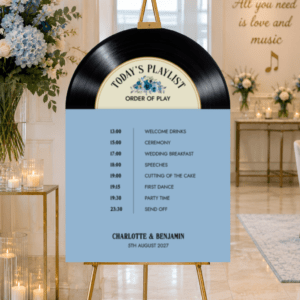 Vinyl Record Wedding Timeline Sign