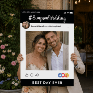 wedding selfie photo frame - black